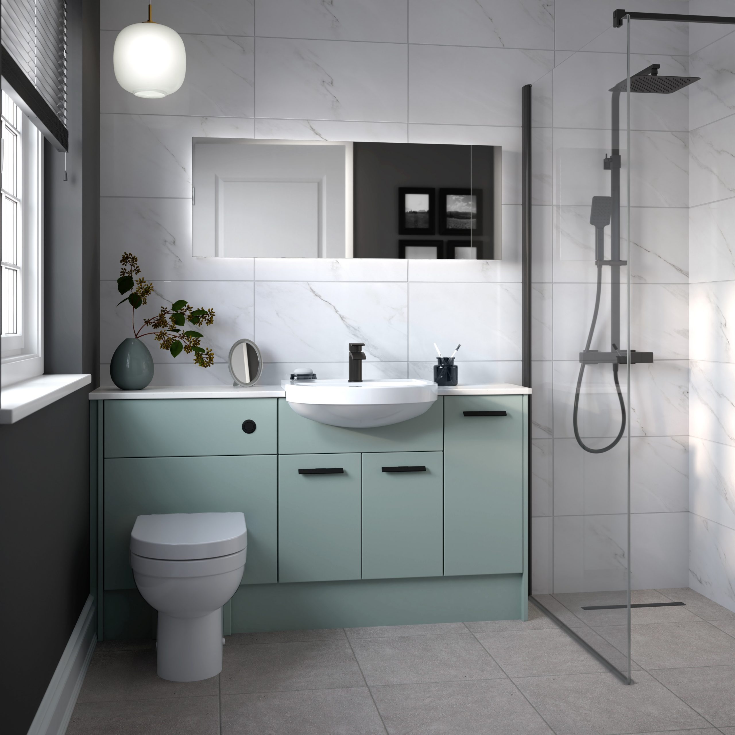 Utopia Nadia sea green fitted furniture